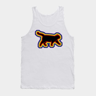 LGBTQ+ rainbow a walking cat silhouette Tank Top